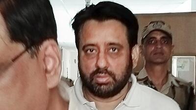 AAP MLA Amanatullah Khan at Rouse Avenue Court in connection with a money laundering case related to alleged irregularities in appointments to the Delhi Waqf Board on Sept. 23 (PTI FILE PHOTO) AAP MLA Amanatullah Khan at Rouse Avenue Court in connection with a money laundering case related to alleged irregularities in appointments to the Delhi Waqf Board on Sept. 23 (PTI FILE PHOTO)