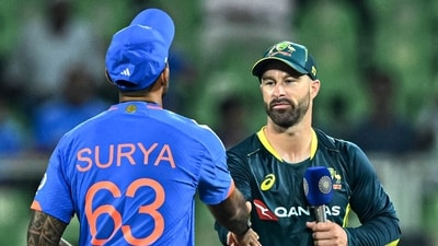 Suryakumar Yadav and Australia's Matthew Wade (ICC Twitter) Suryakumar Yadav and Australia's Matthew Wade (ICC Twitter)
