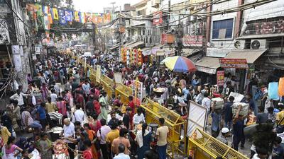High-footfall areas, such as Sadar Bazar (in pic), are under strict vigilance, police said. (HT Photo) High-footfall areas, such as Sadar Bazar (in pic), are under strict vigilance, police said. (HT Photo)
