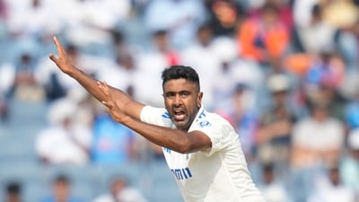 India's Ravichandran Ashwin appeals unsuccessfully for the wicket of New Zealand's Daryl Mitchell during the day two of the second cricket test match between India and New Zealand at the Maharashtra Cricket Association Stadium , in Pune, India, Friday, Oct. 25 (AP) India's Ravichandran Ashwin appeals unsuccessfully for the wicket of New Zealand's Daryl Mitchell during the day two of the second cricket test match between India and New Zealand at the Maharashtra Cricket Association Stadium , in Pune, India, Friday, Oct. 25 (AP)