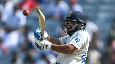 India skipper Rohit Sharma during the second Test against New Zealand in Pune. (AFP) India skipper Rohit Sharma during the second Test against New Zealand in Pune. (AFP)