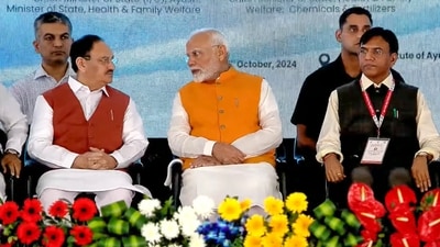 Prime Minister Narendra Modi with Union Ministers JP Nadda and Mansukh Mandaviya in New Delhi (PTI) Prime Minister Narendra Modi with Union Ministers JP Nadda and Mansukh Mandaviya in New Delhi (PTI)
