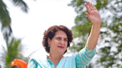 AICC General Secretary and party candidate for Wayanad Lok Sabha seat by-polls Priyanka Gandhi during a road show in Therattammal, Kerala. (PTI) AICC General Secretary and party candidate for Wayanad Lok Sabha seat by-polls Priyanka Gandhi during a road show in Therattammal, Kerala. (PTI)