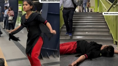 Woman’s dramatic reel in Delhi metro sparked mixed reactions. (Instagram/@delhi.connection) Woman’s dramatic reel in Delhi metro sparked mixed reactions. (Instagram/@delhi.connection)