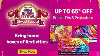 Last chance to score incredible deals on Samsung, LG, Sony TVs and more as the Amazon Diwali Sale wraps up tonight! Last chance to score incredible deals on Samsung, LG, Sony TVs and more as the Amazon Diwali Sale wraps up tonight!