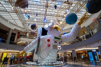 This 33-foot astronaut stands at Phoenix Marketcity, Kurla