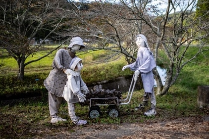 Ichinono became a "puppet village" in Japan to ease the lonesome feelings due to depopulation. (AFP)