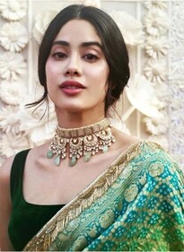 Mix things up with gold jewellery dotted with coloured stones and intricate designs like actor Janhvi Kapoor (Photo: Instagram) Mix things up with gold jewellery dotted with coloured stones and intricate designs like actor Janhvi Kapoor (Photo: Instagram)