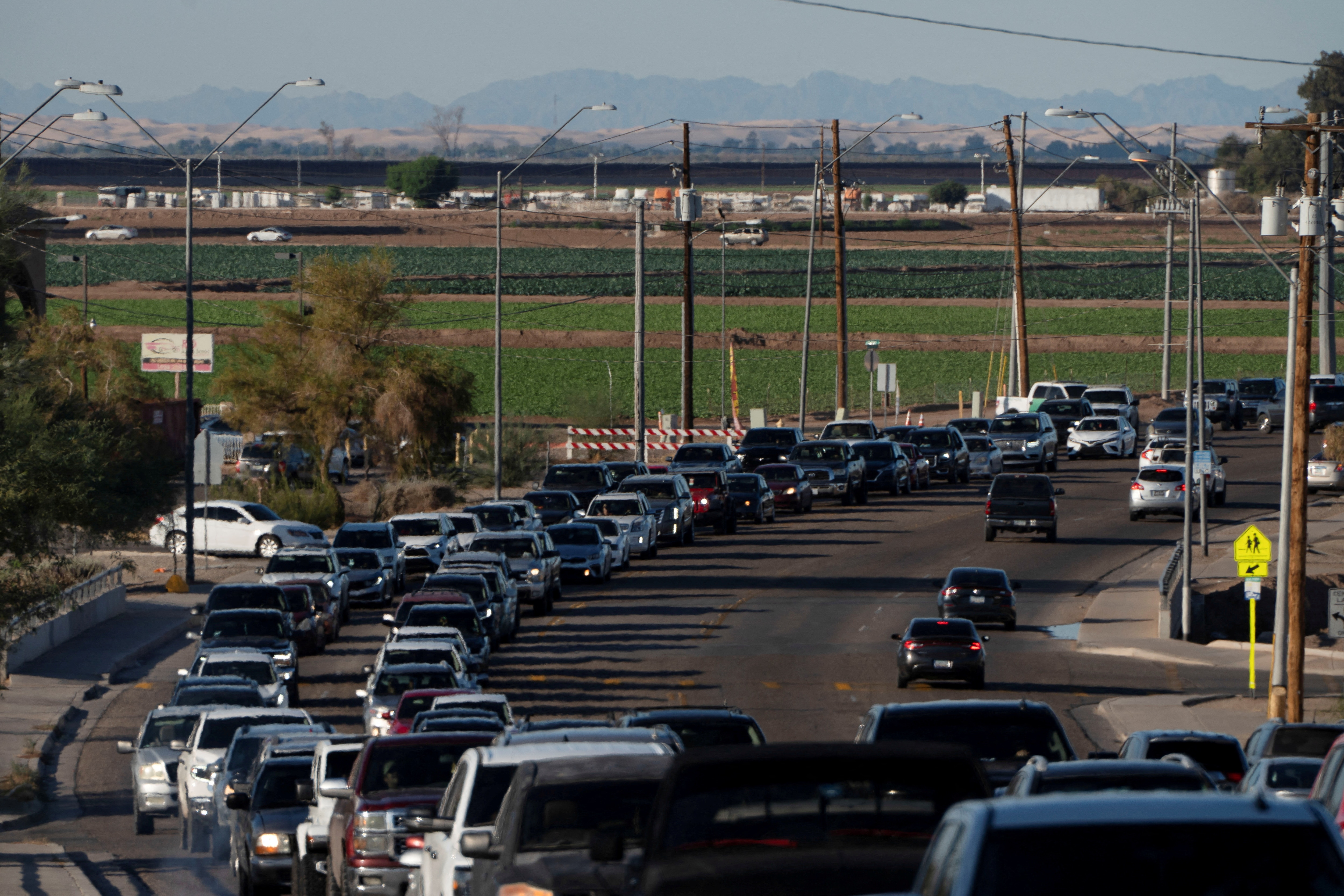 Cars line up to cross through the San Luis Port of Entry in the heavily Hispanic Yuma County, a Democratic stronghold in the southwestern corner of Arizona along the Mexico border, in San Luis, Arizona (REUTERS FILE PHOTO) Cars line up to cross through the San Luis Port of Entry in the heavily Hispanic Yuma County, a Democratic stronghold in the southwestern corner of Arizona along the Mexico border, in San Luis, Arizona (REUTERS FILE PHOTO)
