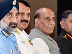 New Delhi, Oct 29 (ANI): Defence Minister Rajnath Singh with Navy Chief Admiral Dinesh K Tripathi, Chief of Army Staff (COAS) General Upendra Dwivedi and Chief of the Air Staff (CAS) Air Chief Marshal Amar Preet Singh during the Swavlamban 3.0, at Bharat Mandapam in New Delhi on Tuesday. (ANI Photo/Ritik Jain)
New Delhi, Oct 29 (ANI): Defence Minister Rajnath Singh with Navy Chief Admiral Dinesh K Tripathi, Chief of Army Staff (COAS) General Upendra Dwivedi and Chief of the Air Staff (CAS) Air Chief Marshal Amar Preet Singh during the Swavlamban 3.0, at Bharat Mandapam in New Delhi on Tuesday. (ANI Photo/Ritik Jain)