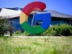 A large Google logo is seen at Google's Bay View campus in Mountain View, California, on August 13, 2024.