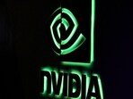A NVIDIA logo is shown at SIGGRAPH 2017 in Los Angeles, California, US. (Reuters)