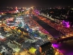 A view of Ayodhya city during the 'Deepotsav 2024' on October 30.
