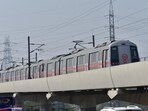 A view of Delhi Metro in Hindon Area. A view of Delhi Metro in Hindon Area.