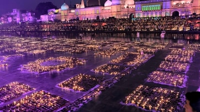 Preparations for the eighth edition of Deepotsav in Ayodhya are in their final stages with plans afoot to illuminate the city with 28 lakh earthen lamps on October 30, officials said Tuesday. (HT_PRINT) Preparations for the eighth edition of Deepotsav in Ayodhya are in their final stages with plans afoot to illuminate the city with 28 lakh earthen lamps on October 30, officials said Tuesday. (HT_PRINT)