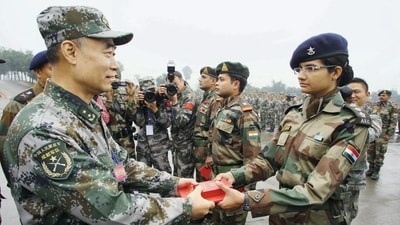 Indian and Chinese troops at the Line of Actual Control in eastern Ladakh. (PTI Photo) Indian and Chinese troops at the Line of Actual Control in eastern Ladakh. (PTI Photo)