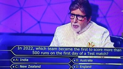 INR 6.4 lakh cricket-based question in Kaun Banega Crorepati puzzles contestant (X Image)