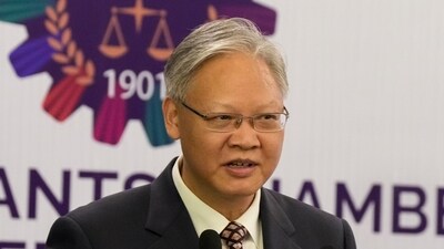 Kolkata: Xu Feihong, China's Ambassador to India, during a special session on 'doing business with China' organised by the Merchant's Chamber of Commerce & Industry (MCCI), in Kolkata, Wednesday, Oct. 30, 2024. (PTI Photo/Swapan Mahapatra) Kolkata: Xu Feihong, China's Ambassador to India, during a special session on 'doing business with China' organised by the Merchant's Chamber of Commerce & Industry (MCCI), in Kolkata, Wednesday, Oct. 30, 2024. (PTI Photo/Swapan Mahapatra)
