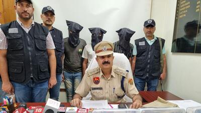 STF officials said that the three accused, currently on a three-day police remand, had three pistols, cartridges, and a motorcycle allegedly used in the murder in their possession. (Parveen Kumar/HT Photo) STF officials said that the three accused, currently on a three-day police remand, had three pistols, cartridges, and a motorcycle allegedly used in the murder in their possession. (Parveen Kumar/HT Photo)