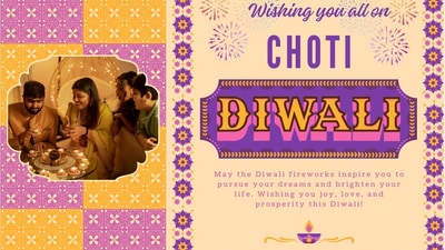 May the glow of Choti Diwali lights brighten your home and fill your heart with happiness. May this festive season bring you prosperity, joy, and endless blessings. Happy Choti Diwali! May the glow of Choti Diwali lights brighten your home and fill your heart with happiness. May this festive season bring you prosperity, joy, and endless blessings. Happy Choti Diwali!