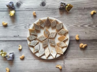 Kaju Katli are loaded with calories and sugar, (Instagram/@explorewithpranavnair)