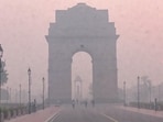 A view of India Gate covered in a layer of smog. (ANI Photo) A view of India Gate covered in a layer of smog. (ANI Photo)