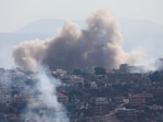 Smoke billows over Khiam, amid ongoing hostilities between Hezbollah and Israeli forces, as pictured from Marjayoun, near the border with Israel, Lebanon October 31, 2024.