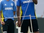 India's coach Gautam Gambhir and Ravichandran Ashwin watch a practice session before third test match against New Zealand in Mumbai, India, India's coach Gautam Gambhir and Ravichandran Ashwin watch a practice session before third test match against New Zealand in Mumbai, India,