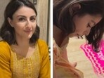 Soha Ali Khan and daughter Inaaya make rangolis ahead of Diwali