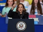 Democratic presidential nominee U.S. Vice President Kamala Harris speaks during a rally at Coastal Credit Union Music Park at Walnut Creek, in Raleigh, North Carolina, U.S., October 30, 2024. REUTERS/Sam Wolfe/File Photo