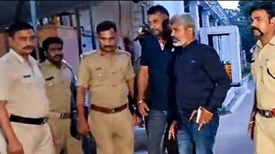 Actor Darshan walks out of Central Jail after Karnataka HC granted interim bail to him in connection with the Renukaswamy murder case, in Ballari on Wednesday. (ANI) Actor Darshan walks out of Central Jail after Karnataka HC granted interim bail to him in connection with the Renukaswamy murder case, in Ballari on Wednesday. (ANI)