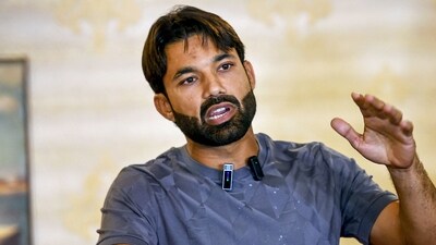 Pakistan's newly appointed white-ball skipper Mohammad Rizwan addresses a press conference ahead of the cricket team's tour to Australia (AFP) Pakistan's newly appointed white-ball skipper Mohammad Rizwan addresses a press conference ahead of the cricket team's tour to Australia (AFP)