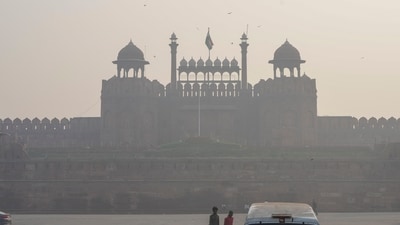 View of the Red Fort amid smog on Diwali festival, in New Delhi, Thursday, Oct. 31, 2024. (PTI) View of the Red Fort amid smog on Diwali festival, in New Delhi, Thursday, Oct. 31, 2024. (PTI)