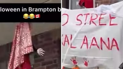 Halloween 2024: Unique halloween decor in Canada takes inspiration from bollywood film Stree. (Screengrab) Halloween 2024: Unique halloween decor in Canada takes inspiration from bollywood film Stree. (Screengrab)