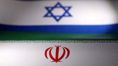 Israeli and Iranian flags are seen in this illustration taken (Reuters/Representational image) (REUTERS)