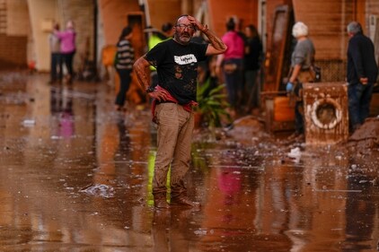 A man reacts in front of houses affected by floods in Utiel, Spain, Wednesday, Oct. 30, 2024. (AP) A man reacts in front of houses affected by floods in Utiel, Spain, Wednesday, Oct. 30, 2024. (AP)
