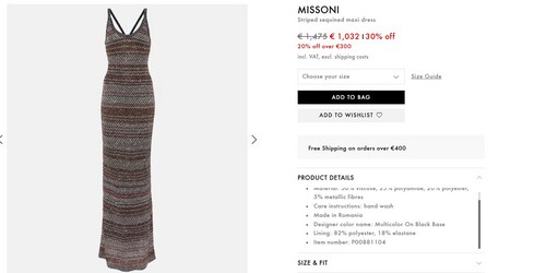 The gorgeous dress costs € 1,032 on Mytheresa. (www.mytheresa.com) The gorgeous dress costs € 1,032 on Mytheresa. (www.mytheresa.com)