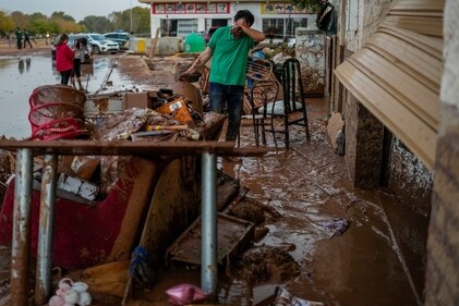 A man cleans his house affected by floods in Utiel, Spain, Wednesday, Oct. 30, 2024. (AP) A man cleans his house affected by floods in Utiel, Spain, Wednesday, Oct. 30, 2024. (AP)