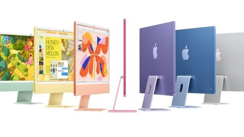 The variants of the new iMac by Apple. The variants of the new iMac by Apple.