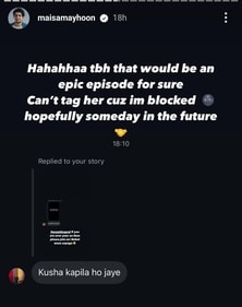 His Insta story. His Insta story.