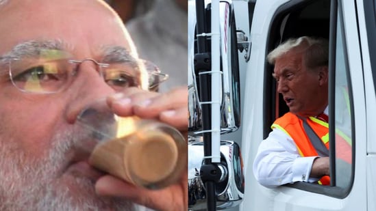 Donald Trump's recent stunt involving a garbage truck aimed at Joe Biden mirrors Modi's 'Chaiwala' strategy. (File Images)
