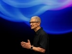 CEO of Apple Tim Cook gives a presentation as Apple holds an event at the Steve Jobs Theater on its campus in Cupertino, California, U.S in September.
