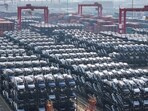 File photo of BYD electric cars being loaded on ships for export at a port in China. Image has been used for representational purpose.