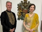 British High Commissioner to India, Lindy Cameron (R) with husband  Sean Reynolds
