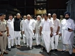 Congress delegation led by former Haryana CM and party leader Bhupinder Singh Hooda, former Rajasthan chief minister Ashok Gehlot, party general secretary KC Venugopal, Jairam Ramesh and others coming out from the Election Commission Office in New Delhi.
