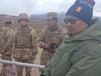 Union minister Kiren Rijiju along the Sino-Indian border in Tawang. Union minister Kiren Rijiju along the Sino-Indian border in Tawang.