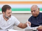 File Photo: LoP in Lok Sabha and Congress MP Rahul Gandhi with party President Mallikarjun Kharge during Congress central election committee meeting for the Haryana assembly polls on September 3. File Photo: LoP in Lok Sabha and Congress MP Rahul Gandhi with party President Mallikarjun Kharge during Congress central election committee meeting for the Haryana assembly polls on September 3.