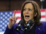 NORTH LAS VEGAS, NEVADA - OCTOBER 31: Democratic presidential nominee and U.S. Vice President Kamala Harris speaks during a "When We Vote We Win" campaign rally at Craig Ranch Amphitheater on October 31, 2024 in North Las Vegas, Nevada. With five days to go until Election Day, Harris is campaigning in Arizona and Nevada.   Ethan Miller/Getty Images/AFP (Photo by Ethan Miller / GETTY IMAGES NORTH AMERICA / Getty Images via AFP)