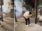 Dodgers fan blowing off his hands with fireworks prompts calls for safety (@CollinRugg/X) Dodgers fan blowing off his hands with fireworks prompts calls for safety (@CollinRugg/X)