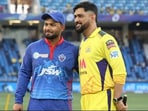 MS Dhoni and Rishabh Pant pose for a photograph. MS Dhoni and Rishabh Pant pose for a photograph.